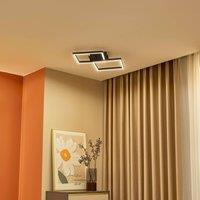 Lucande LED ceiling lamp Tjado, 67 cm long, black, metal