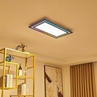 Lucande LED ceiling lamp Leicy, nickel, 80 cm, RGBIC, CCT