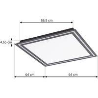 Lucande LED ceiling lamp Leicy, black, 64 cm, RGB, CCT