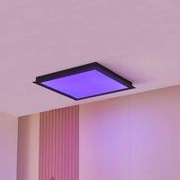 Lucande Smart LED ceiling lamp Leicy black 65 cm RGB CCT