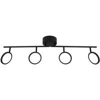 Lindby LED spot Manel, black, iron, 82 cm long, 4.flg.