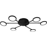 Lindby LED ceiling light Manel, black, iron, 79 cm long