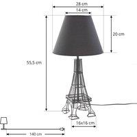 Lindby Croia table lamp, black, metal, 28 cm, E27