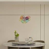 Lucande bubble pendant light Diborah, 40 cm, multicoloured, glass, G9