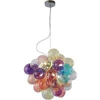 Lucande bubble pendant light Diborah, 50 cm, multicoloured, glass, G9