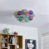 Lucande bubble ceiling light Diborah, multicoloured, glass, 50 cm, G9