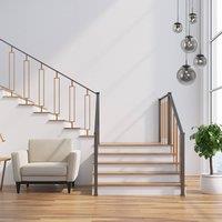 Steinhauer Bollique pendant light, smoke grey/black, glass, 5-bulb