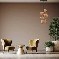 Steinhauer Gisabol glass pendant light, brass, 5-bulb