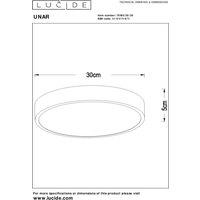 Lucide LED ceiling light Unar, black, 30 cm