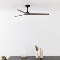 FARO BARCELONA Heywood M ceiling fan DC, black/dark wood