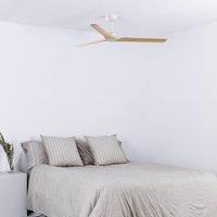 FARO BARCELONA Heywood M ceiling fan, DC white/light wood
