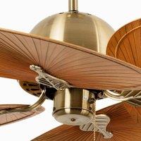 FARO BARCELONA Cuba L ceiling fan, four blades, antique gold