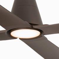 FARO BARCELONA Typhoon L ceiling fan LED light IP44 brown