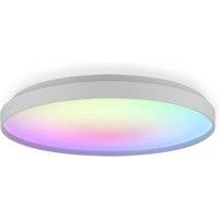 Lindby Smart LED ceiling lamp Mirren, white, metal, CCT, Tuya