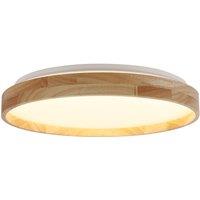 Lindby Smart LED ceiling light Innes wood 39cm RGB CCT Tuya
