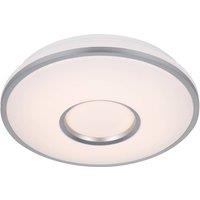 Lindby LED ceiling lamp Furgo, silver/white, plastic, IP44
