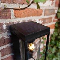LUTEC Flair solar wall light, sensor, central lampshade