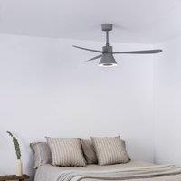 FARO BARCELONA Amelia Cone ceiling fan, LED light, grey