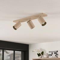Arcchio Brinja spotlight, brown, angular, 6 cm, 3-bulb, GU10