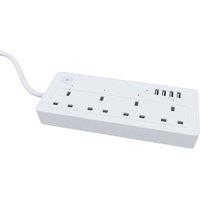 Prios Smart power strip Lykka, UK, USB, WiFi, Tuya