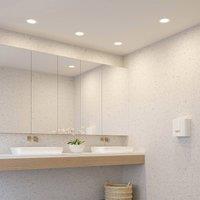 Prios LED recessed light Cadance, white, 17 cm, set of 3, CCT