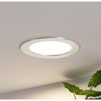 Prios LED recessed light Cadance, silver, 17cm, 10pcs, dimmable