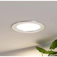 Prios LED recessed light Cadance, silver, 17cm, set of 10, CCT