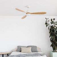 FARO BARCELONA Poros ceiling fan, LED light white/light wood