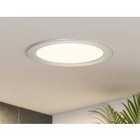 Prios LED recessed light Cadance, silver, 22cm, set of 10, CCT