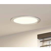 Prios LED recessed light Cadance, silver, 24 cm, 3 units, dimmable