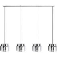 Lucande Diano pendant light, smoke grey, 4-bulb