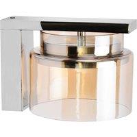 Lucande Diano wall light, amber, iron, glass