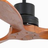 FARO BARCELONA Mini Lantau S ceiling fan, black/walnut