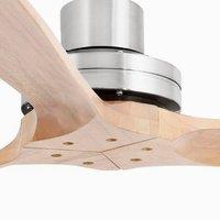FARO BARCELONA Lantau XL ceiling fan in matt nickel/pine