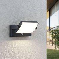 Lindby LED outdoor wall light Sherin, set of 2, rotatable, sensor