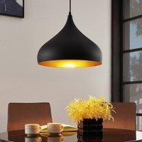 Lindby hanging light Ritana, set of 2, black and gold, metal, E27