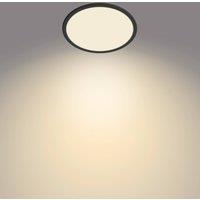 Philips SuperSlim LED ceiling lamp, IP44, 24.5 cm, black