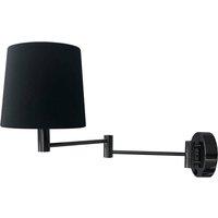 Euluna Solo wall light, cone, velour, black/black