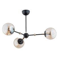 Alfa Itoris ceiling light, 3-bulb, black/gold