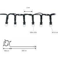 Lindby LED fairy lights Miyu, RGB, timer, 15 m, IP44