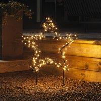 Konstsmide Christmas LED metal star, black with ground spikes