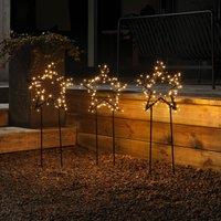Konstsmide Christmas LED metal star with ground spikes set of 3, IP44