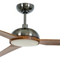 Beacon Lighting Beacon ceiling fan with light Unione, nickel/koa, quiet