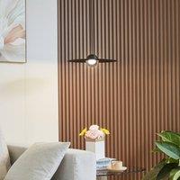 Lucande LED hanging light Tethrion, black, aluminium, 40 cm