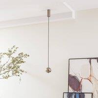Lucande LED hanging light Varineth, nickel-coloured, aluminium, 11 cm