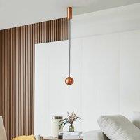 Lucande LED hanging light Varineth, copper-coloured, aluminium, 11 cm