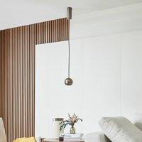 Lucande LED pendant light Plarion, nickel-coloured, aluminium, 9 cm