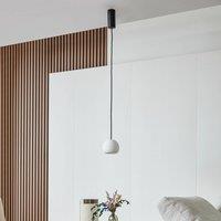 Lucande LED pendant light Darkorin, white, round, plaster, 12 cm