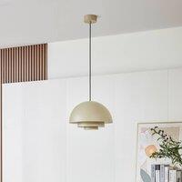 Lucande Nymara LED pendant light, beige, aluminium, 40 cm