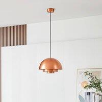 Lucande Nymara LED pendant light, copper, aluminium, 40 cm